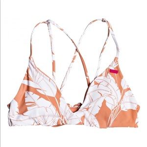 NWT Roxy Tropical Leaf Print Terra Cotta Bikini